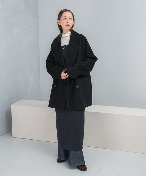 URBAN RESEARCH ROSSO（アーバンリサーチロッソ）の「『一部別注カラー』YENN　DOUBLE FACE PEA COAT（その他アウター・レディース・別注DNAVY/BROWN/CHARCOAL・FREE）」の16枚目の写真