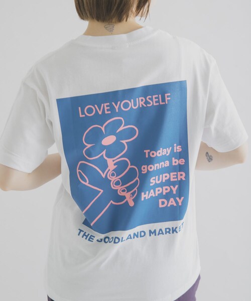 THE GOODLAND MARKET（ザグッドランドマーケット）の「ザ グッドランド マーケット　THE GOODLAND TEE-flower（Tシャツ/カットソー・メンズ・WHITE/BLUE/GREEN/PINK・S/M/L）」の5枚目の写真