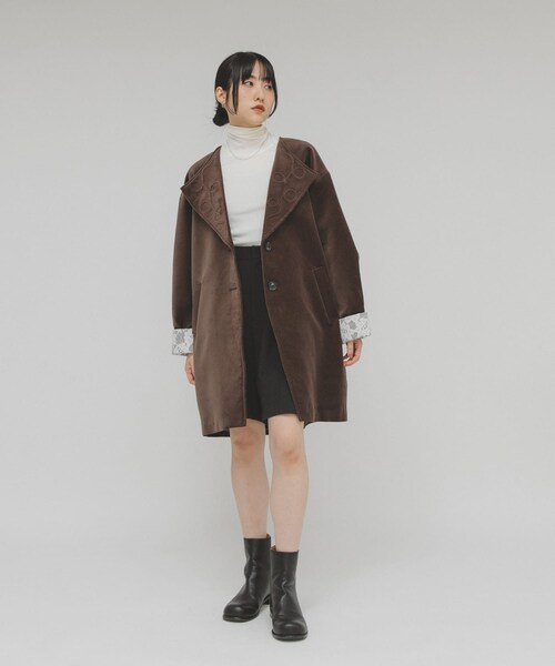 KBF（ケイビーエフ）の「ベロアBIGジャケット（テーラードジャケット・レディース・BROWN/BLACK・One）」の22枚目の写真
