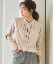 7days Life Styling | ブラウス見えシルケットポンチタックボタンカットソートップス(Tシャツ/カットソー)