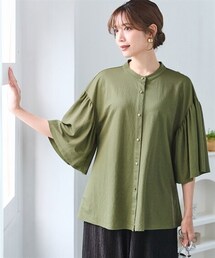 nissen | ＜大きいサイズ＞美ラクRUタッチギャザーデザイントップス（接触冷感・抗菌防臭・UVカット・遮熱）(Tシャツ/カットソー)