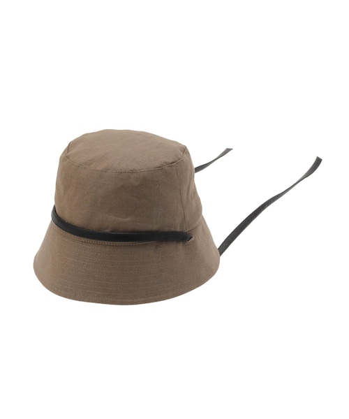ELENDEEK（エレンディーク）の「LEATHER STRING HAT（ハット・レディース・アイボリー/ブラック/カーキ・F）」の3枚目の写真