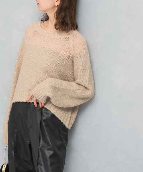 URBAN RESEARCH ROSSO（アーバンリサーチロッソ）の「『WEB限定』ドッキングラメニット（ニット/セーター・レディース・NAVY/PINK/BEIGE・FREE）」の14枚目の写真
