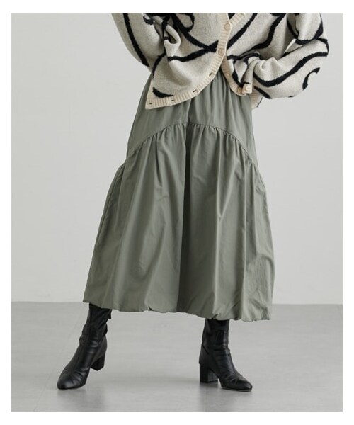 nissen（ニッセン）の「バルーンスカート（スカート・レディース・オリーブ/ライトベージュ/オフホワイト・S/M/L/LL）」の21枚目の写真
