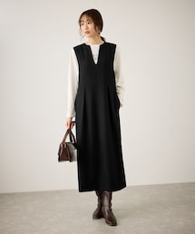 ROPE' PICNIC（ロペピクニック）の「キーネックジャンパースカート（ジャンパースカート）」