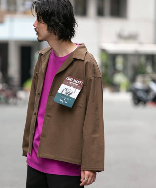 URBAN RESEARCH Sonny Label（アーバンリサーチサニーレーベル）の「CHEF JACKET（カバーオール・メンズ・カーキ/アイボリー/ブラック/ブラウン/ヒッコリー/オンブレ/グレージュCH・M/L）」の22枚目の写真