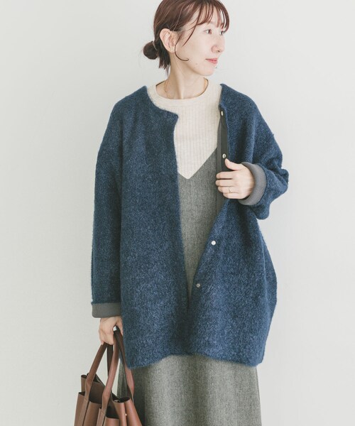ITEMS URBANRESEARCH（アイテムズ アーバンリサーチ）の「ダブルフェイスミドルカーディガン（テーラードジャケット・レディース・L.BLU/NVY/BRN・Free）」の17枚目の写真