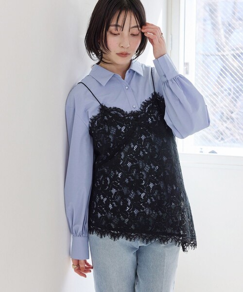 VIS(ビス)の「ウエーブヘムペプラムシャツ(シャツ/ブラウス・レディース・ホワイト/ブルー/イエロー・F)」の10枚目の写真