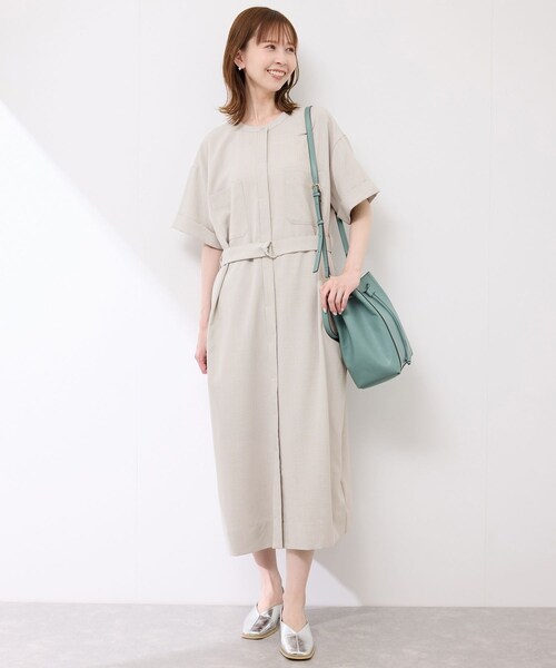 ROPE' PICNIC(ロペピクニック)の「サックワンピース(ワンピース・レディース・ダークブラウン/ベージュ系/ネイビー・36/38)」の14枚目の写真