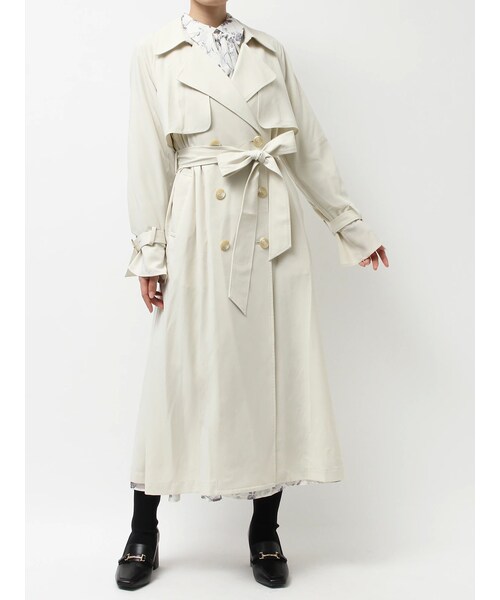MERCURYDUO（マーキュリーデュオ）の「ベーシックトレンチコート（トレンチコート・レディース・アイボリー/グレー/ベビーピンク/ライム/ラベンダー・XS/S/M/L）」の19枚目の写真
