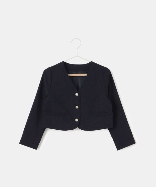 ROPE' PICNIC（ロペピクニック）の「【KIDS】セレモニーにも・セットアップ対応/ノーカラージャケット（ノーカラージャケット・キッズ・ライトグレー/ネイビー・140）」の11枚目の写真