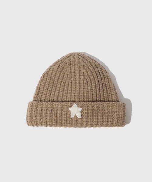 ADAM ET ROPE'（アダムエロペ）の「【Etudes Studio/エチュードストゥディオ】RIBBED BEANIE STAR（ニットキャップ/ビーニー・メンズ・ブラック/ベージュ・F）」の2枚目の写真