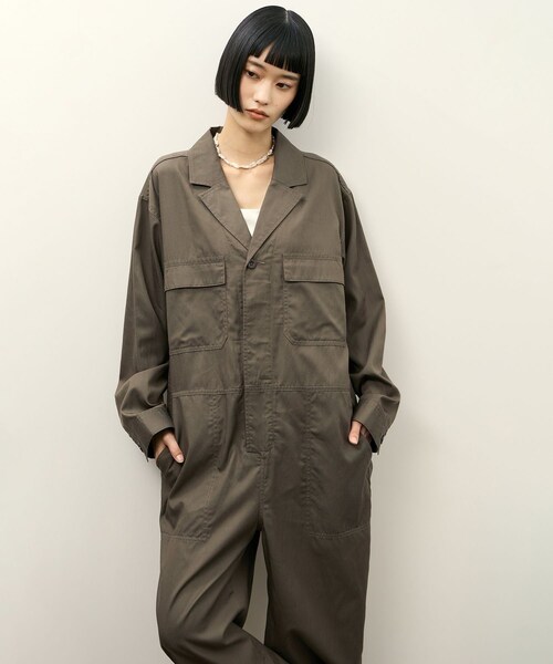 ADAM ET ROPE'（アダムエロペ）の「【Le Minor for ADAM ET ROPE'】別注 COMBINAISON AR（サロペット/オーバーオール・レディース・ブラウン/ネイビー・F）」の8枚目の写真