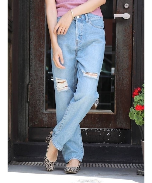 dazzlin（ダズリン）の「【sc】dazzlin ORIGINAL STRAIGH（デニムパンツ・レディース・ブルー/インディゴ・23ｲﾝﾁ/24ｲﾝﾁ/25ｲﾝﾁ）」の4枚目の写真