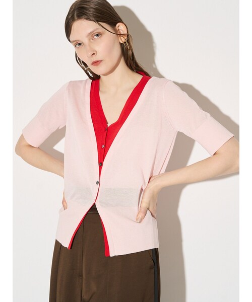 ELENDEEK(エレンディーク)の「COLOR LAYERED HALF SLEEVES KT(ニット/セーター・レディース・チャコールグレー/ピンク/ベージュ・F)」の15枚目の写真