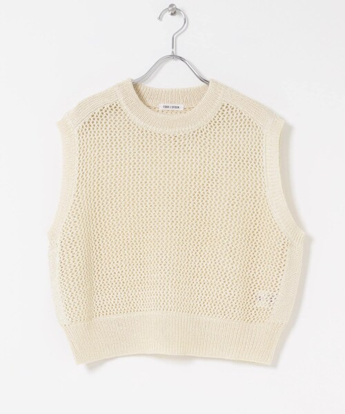 URBAN RESEARCH DOORS(アーバンリサーチドアーズ)の「FORK&SPOON ペーパーメッシュニットベスト(ベスト・レディース・BLACK/IVORY・1)」の16枚目の写真