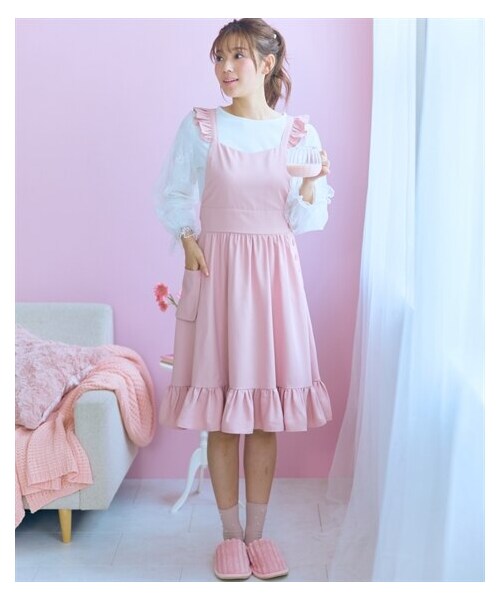 nissen（ニッセン）の「大きいサイズ エプロンワンピース marun（ワンピース・レディース・ピンク/黒・L/LL/3L/4L/5L/6L/8L/10L）」の17枚目の写真