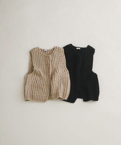 LAATO（ラート）の「hand knit vest（ベスト・レディース・クリーム/インク・FREE）」の11枚目の写真