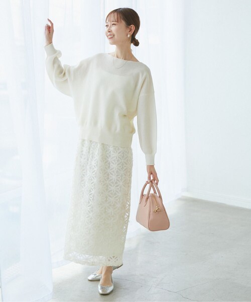 ROPE' PICNIC（ロペピクニック）の「スポンジシアーニットプルオーバー（ニット/セーター・レディース・チャコール/キナリ/グリーン系/ピンク・38）」の13枚目の写真