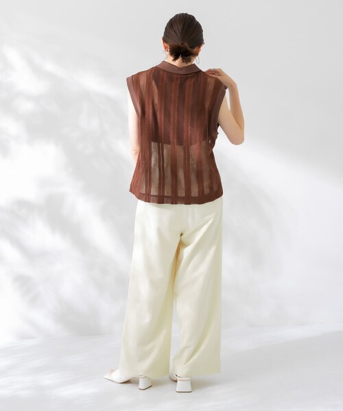 KBF（ケイビーエフ）の「レースノースリーブポロシャツ（ポロシャツ・レディース・L.BLUE/IVORY/BROWN・one）」の15枚目の写真