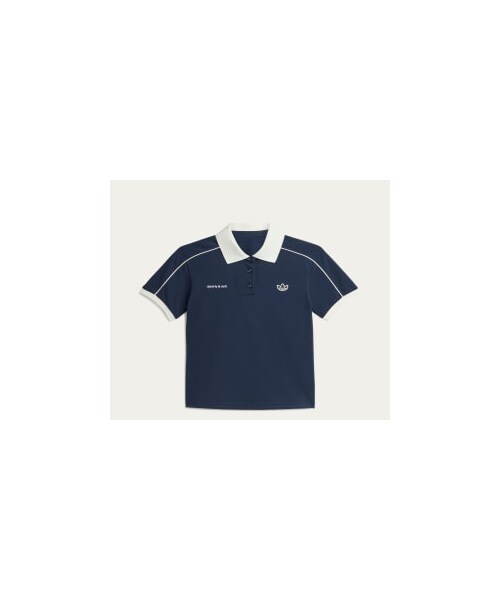 adidas（アディダス）の「Sporty & Rich ポロTシャツ（トップス・レディース・ブルー・XS/M/L/3XL/5XL/J/XS/J/S/J/M/J/L/J/XL/J/2XL/J/3XL）」の5枚目の写真