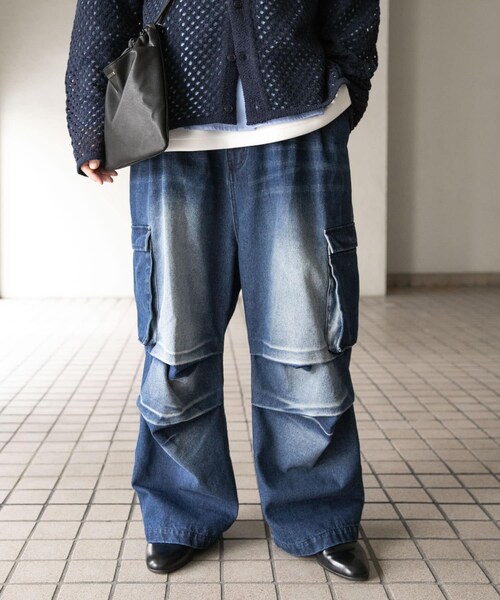 SENSE OF PLACE by URBAN RESEARCH（センスオブプレイスバイアーバンリサーチ）の「デニムカーゴパンツ（デニムパンツ・メンズ・BLUE/BLACK・M/L）」の20枚目の写真