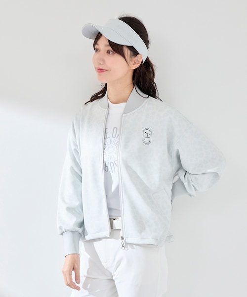 ROPE'(ロペ)の「【UVカット】【接触冷感】アニマル柄ドロストライトブルゾン(ブルゾン・レディース・グレー/ネイビー/ピンク・L/M/S)」の2枚目の写真