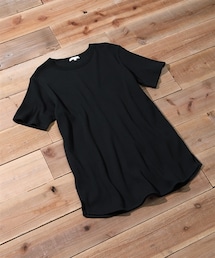 nissen | ロング丈ワッフルTシャツ【３L以上お腹ゆったり】(Tシャツ/カットソー)