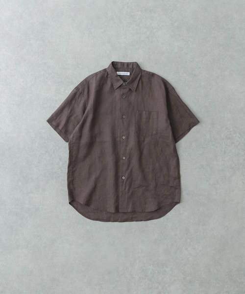 URBAN RESEARCH（アーバンリサーチ）の「LINEN SHORT-SLEEVE SHIRTS（シャツ/ブラウス・メンズ・WHITE/BLUE/BROWN/D.NAVY・S/M/L）」の2枚目の写真