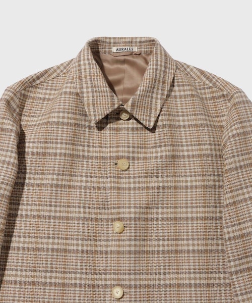 ADAM ET ROPE'（アダムエロペ）の「【AURALEE/オーラリー】SILK LINEN NEP CHECK JACKET（その他アウター・メンズ・ベージュ・3/4）」の5枚目の写真