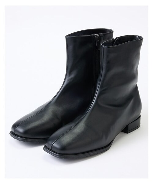 nissen（ニッセン）の「【ゆったり幅広】la farfa SHOES（ラファーファシューズ）スクエアトゥストレッチブーツ（ワイズ4E）（ブーツ・メンズ・黒/ダークブラウン/【ドロップ】ピンク・M=23.0~23.5cm/4E/L=24.0~24.5cm/4E/LL=25.0~25.5cm/4E/3L=26.0~26.5cm/4E）」の12枚目の写真