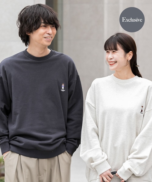 SENSE OF PLACE by URBAN RESEARCH(センスオブプレイスバイアーバンリサーチ)の「(別注)テディベアスウェットシャツ(スウェット・メンズ・CHARCOAL/OATMEAL/ORANGE・M/L)」の1枚目の写真
