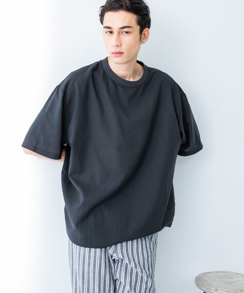 URBAN RESEARCH（アーバンリサーチ）の「『UR TECH DRYLUXE』高機能リネンTシャツ（Tシャツ/カットソー・メンズ・FADE BLACK/BEIGE/BURGUNDY・M/L）」の8枚目の写真
