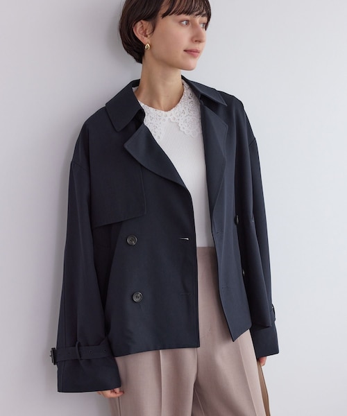 ROPE' PICNIC（ロペピクニック）の「ショート丈トレンチコート/撥水・花粉ガード（トレンチコート・レディース・ベージュ/カーキ/ネイビー・F）」の3枚目の写真