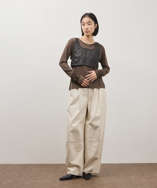 ADAM ET ROPE'(アダムエロペ)の「コットンリネンカーヴィーパンツ(その他パンツ・レディース・ブラック/キナリ・36/38)」の11枚目の写真