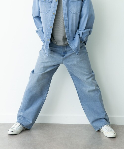 URBAN RESEARCH Sonny Label（アーバンリサーチサニーレーベル）の「『別注』RED KAP×Sonny Label　ワイドデニムパンツ（デニムパンツ・メンズ・ライトインディゴ/ユーズド・M/L）」の17枚目の写真