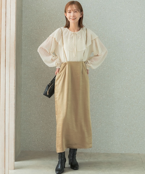 URBAN RESEARCH ROSSO（アーバンリサーチロッソ）の「ジャガードケープブラウス（シャツ/ブラウス・レディース・off/camel/black・FREE）」の7枚目の写真