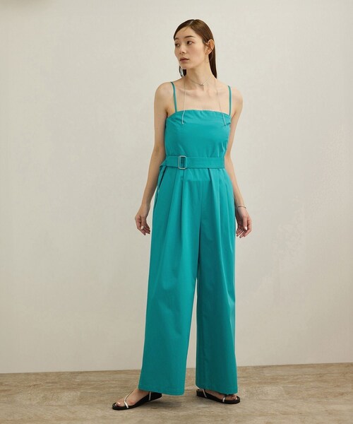 ROPE'(ロペ)の「コットンサテンオールインワン/洗える(つなぎ/オールインワン・レディース・ネイビー/ターコイズ・F)」の6枚目の写真