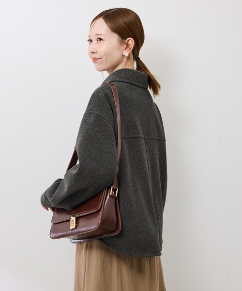 ROPE' PICNIC（ロペピクニック）の「ジャージーメルトンシリーズ ポケット付きジップブルゾン/リンクコーデ（ブルゾン・レディース・チャコール/ライトグレー/ブラウン系/ベージュ・F）」の10枚目の写真