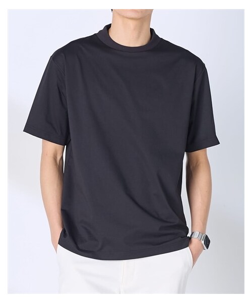 nissen（ニッセン）の「背面メッシュ　衿高　半袖Ｔシャツ（接触冷感・吸汗速乾・ストレッチ）（Tシャツ/カットソー・メンズ・ホワイト/グレー/ブラック・M/L/LL/3L/4L/5L/6L）」の15枚目の写真