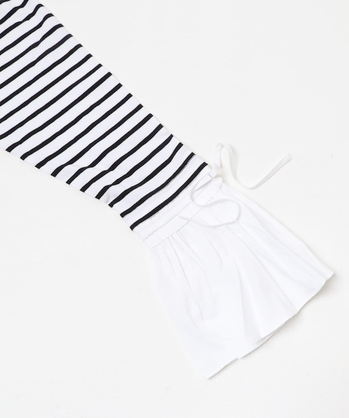 Mewl シャツスリーブボーダーTOPS tシャツ Mewl シャツスリーブ