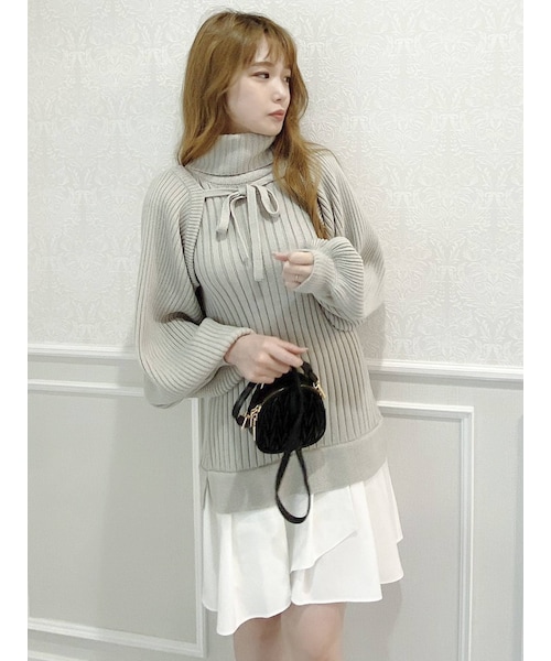 dazzlin（ダズリン）の「2WAYドッキングニットチュニック（チュニック・レディース・ベージュ/モカ/グレー/アイボリー/ブラウン・F）」の8枚目の写真