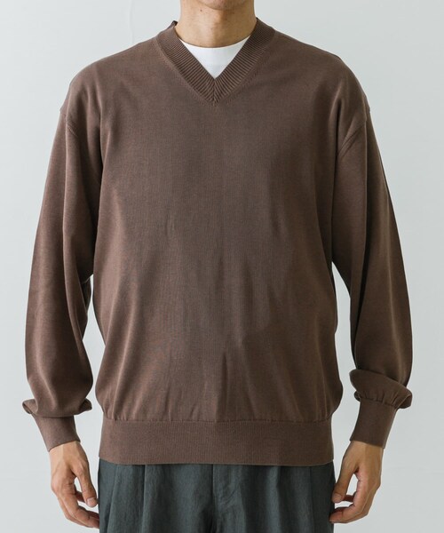 URBAN RESEARCH(アーバンリサーチ)の「ANOTHER OFFICE Current Silk V-neck Knit(ニット/セーター・メンズ・Mild Brown/Forest・1/2/3)」の4枚目の写真