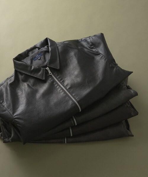 ITEMS URBANRESEARCH(アイテムズ アーバンリサーチ)の「F.L. ジップアップ ジャケット(ライダースジャケット・メンズ・BLK/FADED BLK/BRN/FADED BRN・M/L)」の6枚目の写真