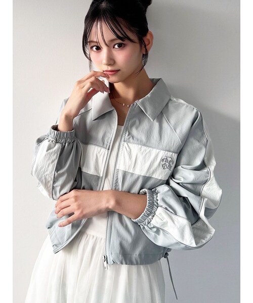 RESEXXY（リゼクシー）の「バイカラーパイピングブルゾン（ブルゾン・レディース・チャコールグレー/ピンク/ブルー・F）」の10枚目の写真