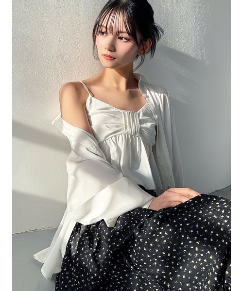 RESEXXY（リゼクシー）の「ルーズオーバーシャツ 【セットアップ着用可能】（シャツ/ブラウス・レディース・ホワイト/ピンク/ブルー・F）」の3枚目の写真