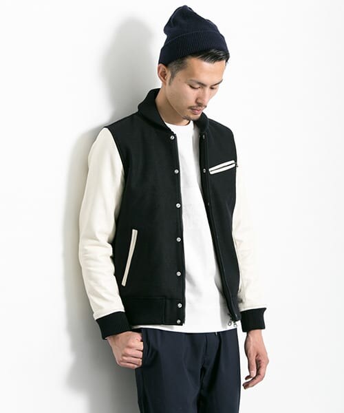 URBAN RESEARCH（アーバンリサーチ）の「URiD　メルトン/ラムレザー スタジャン（スタジャン・メンズ・BLACK/NAVY/CAMEL・S/M/L）」の13枚目の写真