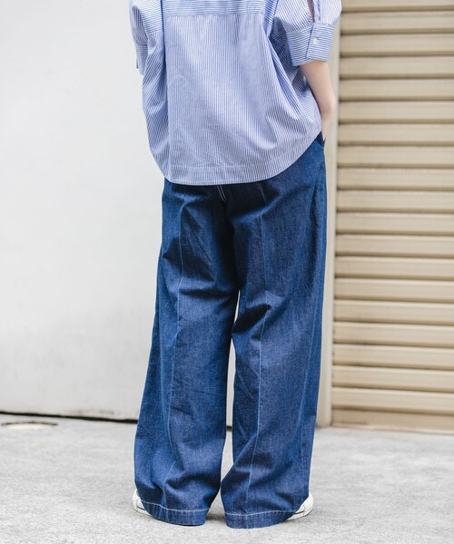 URBAN RESEARCH DOORS（アーバンリサーチドアーズ）の「FORK&SPOON　綿麻デニムパンツ（デニムパンツ・レディース・ONEWASH/USED・1/2）」の5枚目の写真