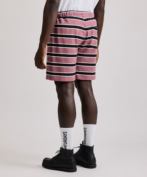 Saturdays NYC(サタデーズ ニューヨークシティ )の「Mesh Border Stripe Shorts(その他パンツ・レディース・ライトグリーン/パープル・L/M/S/XL)」の20枚目の写真