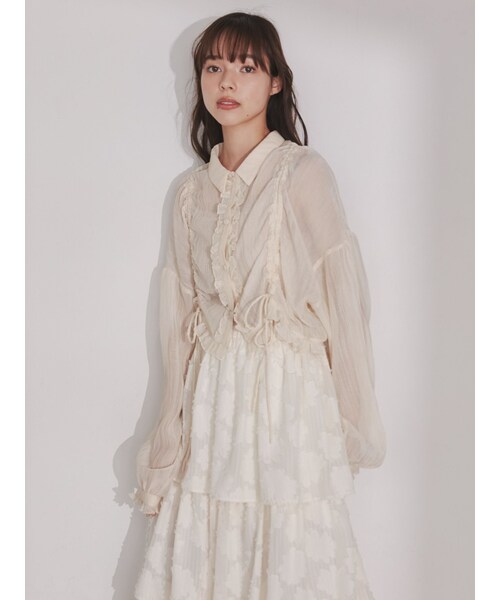 メリージェニーフリルレースシャツ F